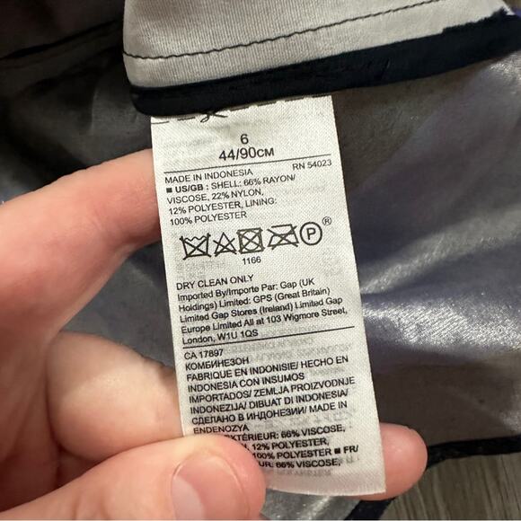 Banana Republic Dark Gray & Navy Blue Sleeveless Blouse Size 6 - Picture 6 of 8